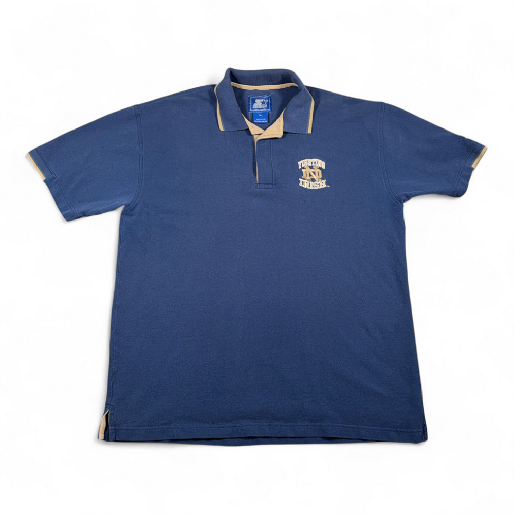 Vintage Notre Dame Shirt Adult LARGE Blue Starter Football Fighting Irish 90s